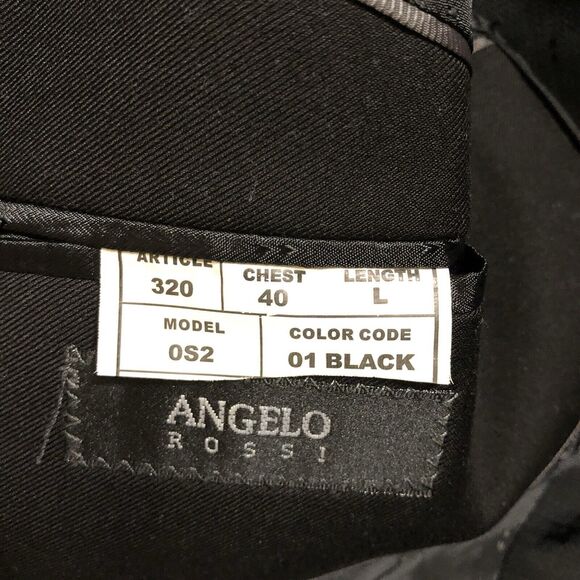 Angelo Rossi Solid Black Hand Tailored Performance Stretch Blazer Men’s 40L - Picture 8 of 16